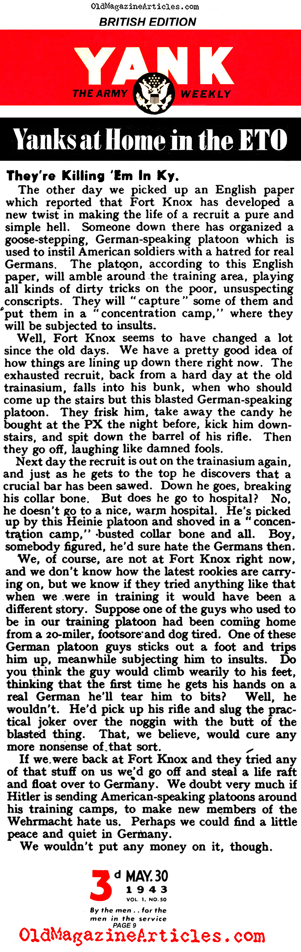 Weird Combat Training at Fort Knox (Yank Magazine, 1943)